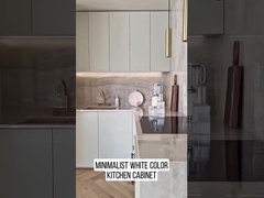 Minimalist beyaz kapılı mutfak dolabı