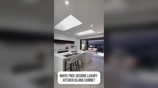 Beyaz ücretsiz tasarım lüks mutfak adası