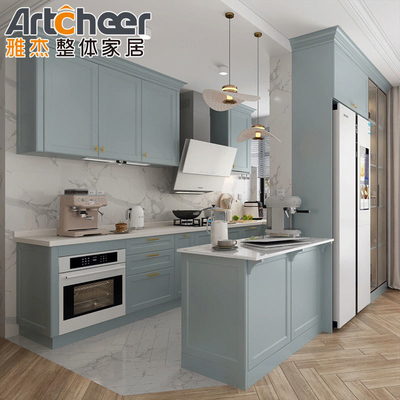 satın al Satış Shaker Gri Katı Ahşap Mutfak Dolabı Laminated Bullnose Masaüstü Kenarlığı ile çevrimiçi üretim