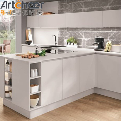 satın al Özel Boyutlu Parlak Finish Modern Metal Adası Yemek Masası ile Ağaç Mutfak Dolapları çevrimiçi üretim