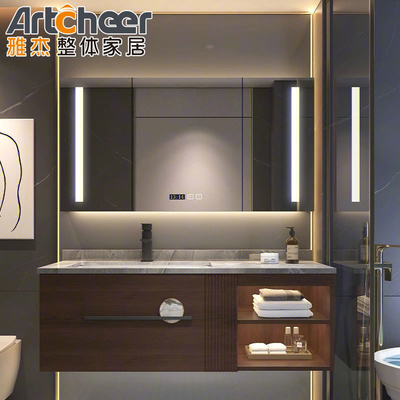 satın al Su geçirmez Dörtgen Banyo Vanity Birimleri / Lavabo ve Yan Dolap ile Dolap Seti çevrimiçi üretim