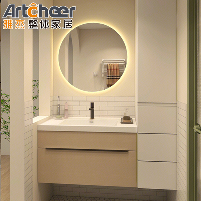 satın al NO musluk dahil lüks otel merkezi banyo ikili lavabo ile ayna dolabı çevrimiçi üretim