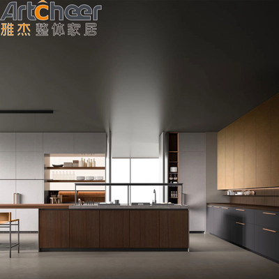 İtalyan Mutfak Dolabı Modern Tasarım Yüksek Son Lak ve Laminat Finish