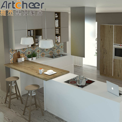 Özel Boyut Avrupa Tarzı Mutfak Mobilyaları Modüler Dolabı Setle Plywood