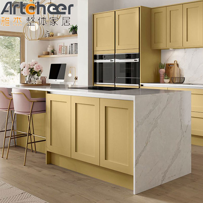 Melamine Karton Kapı Malzemesi Taş Özel Mutfak Adaları Depolama ile Masa