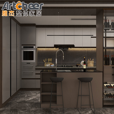 Modern Ağaç Mutfak Dolabı Ve Duvar Dolabı Set Modüler / RTA Özel Boyut