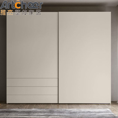 Melamine Finish Plywood Carcase İtalyan Minimalist Tarzı Yatak Odası için Dolabın Kaydırma Kapıları