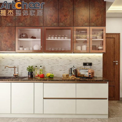 Mutfak Pantry Dolapları ile Katı Ahşap Mutfak Dolapları Amerikan Tarzı Lüks Tasarım