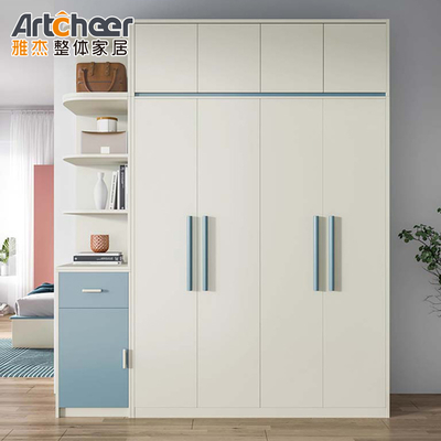 Modern yatak odası için düzenlenebilir raf Beyaz melamine dolap beyaz finiş