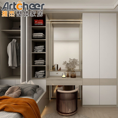 Ahşap Yatak Odası Depo Dolabı Hinge Kapısı Dolabı Kişiselleştirilmiş için Özel Renk